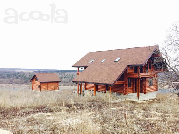 Продаётся новый (2014 г.п.) современный бревенчатый дом площадью 166 м2 для круглогодичного проживания на участке 30 соток, Тульская обл., Заокский р-н, пос. Маяк, 75 км. от МКАД по Симферопольскому шоссе